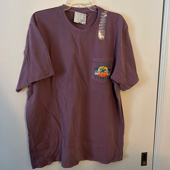 Marco Island Florida Chest Pocket T-Shirt Purple XL - Picture 1 of 6